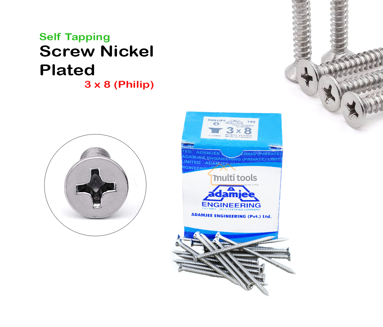 Self Tapping Screw Nickel Plated 3 X 8 (Philip)